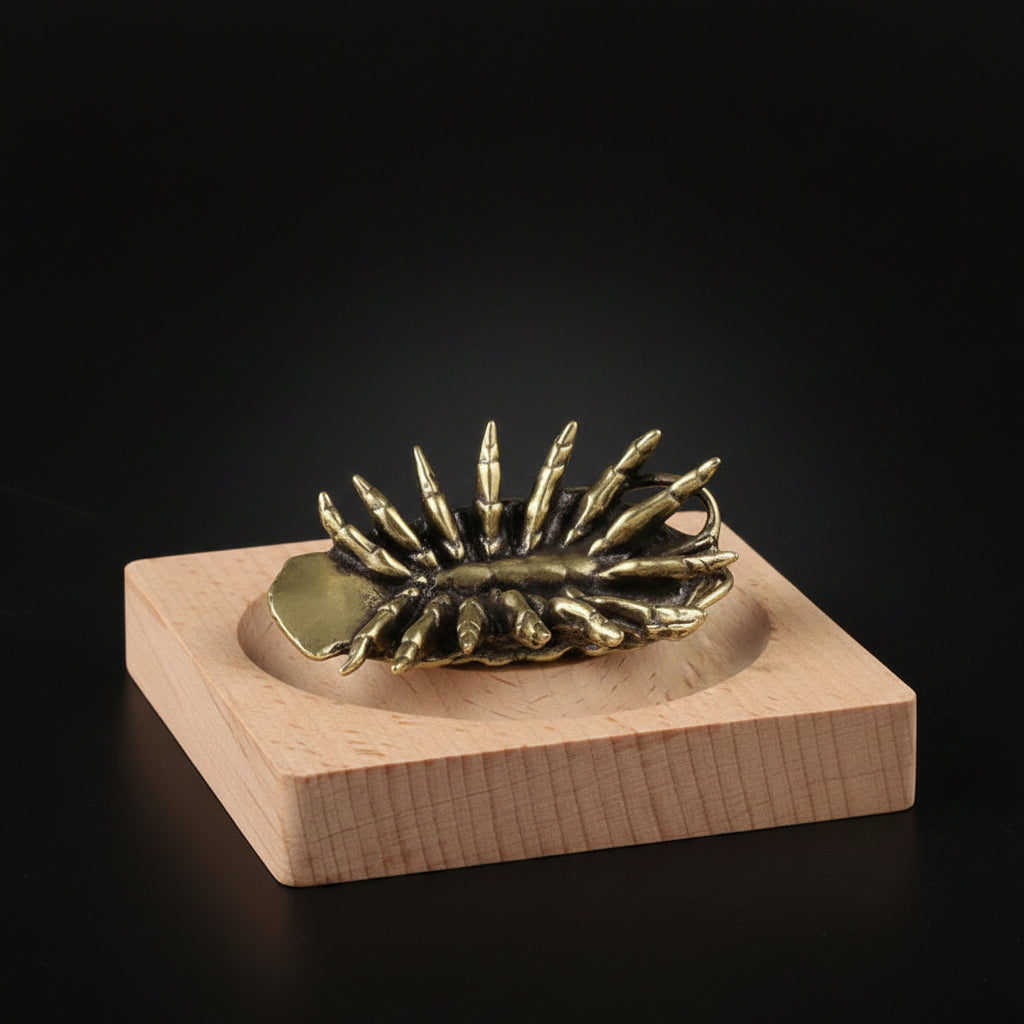 Solid Brass Giant Isopod Figurine | Living Fossil Collectible | Natural History Decor | Cabinet of Curiosities | Miniature Sculpture